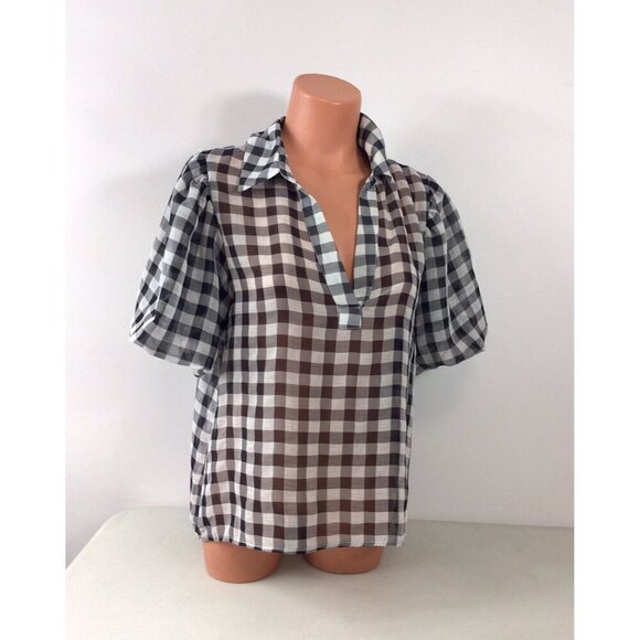 Laundry by Shelli Segal Blouse Sheer Top Womens Medium - Picture 1 of 7